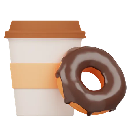 Coffee And Donut  3D Icon