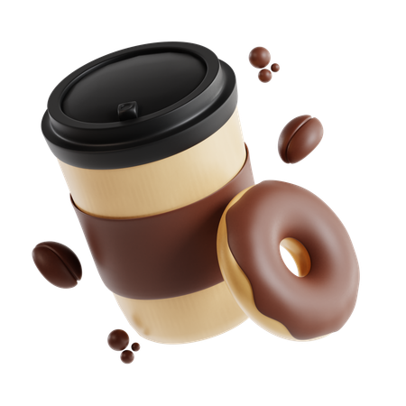 Coffee And Donut  3D Icon