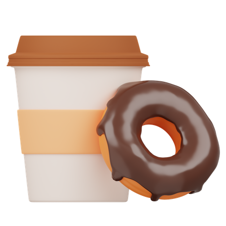 Coffee And Donut  3D Icon