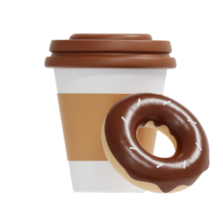 Coffee And Donuts  3D Icon