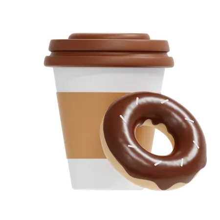 Coffee And Donuts  3D Icon