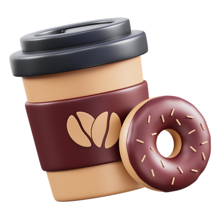 Coffee And Donuts  3D Icon