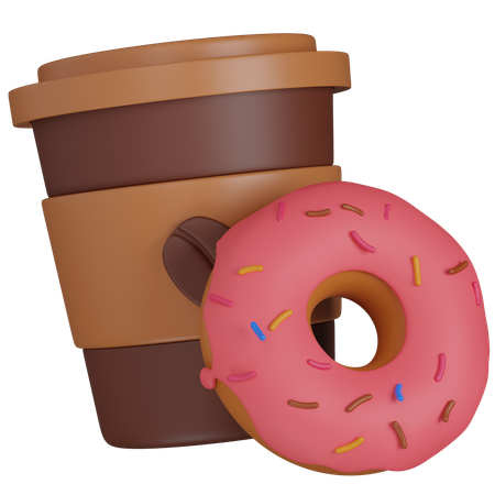Coffee And Donuts  3D Icon