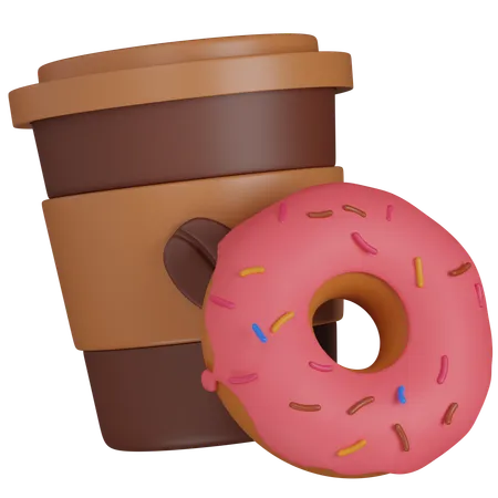 Coffee And Donuts  3D Icon