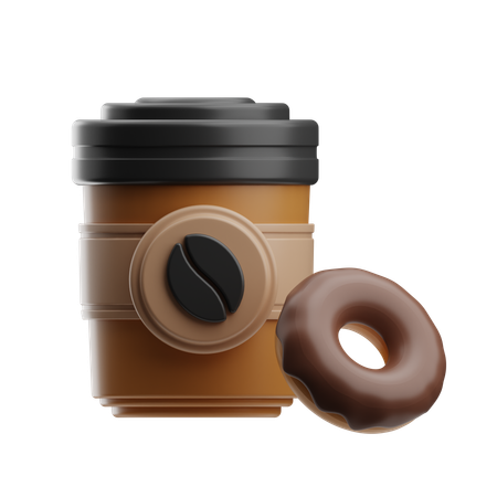 Coffee And Donuts  3D Icon