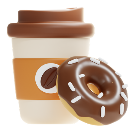 Coffee And Donuts 3D Icon