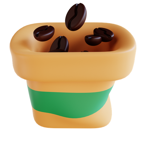 Coffee Bean Bag  3D Icon