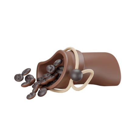 Coffee Bean Bag 3D Illustration