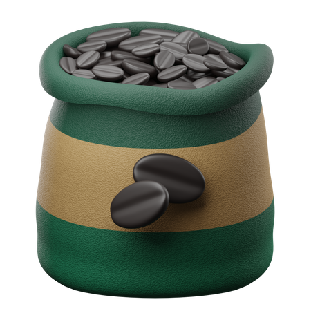 Coffee Bean Bag  3D Illustration