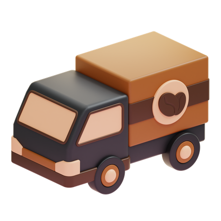 Coffee Bean Delivery Truck  3D Icon