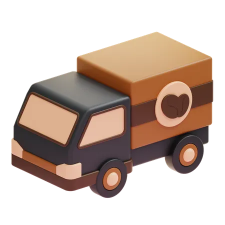 Coffee Bean Delivery Truck  3D Icon