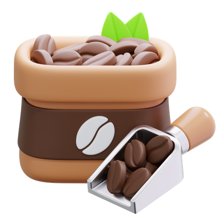 Coffee Bean Sack  3D Icon