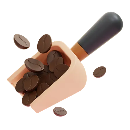 Coffee Bean Scoop  3D Icon