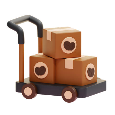 Coffee Bean Trolley  3D Icon