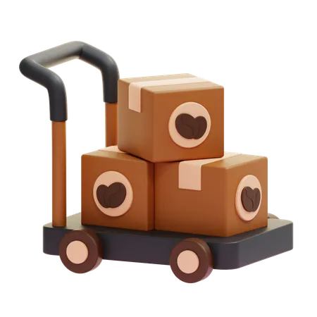 Coffee Bean Trolley  3D Icon