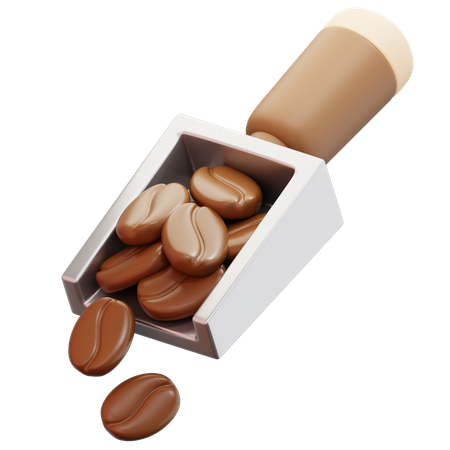 Coffee Beans A Scoop  3D Icon