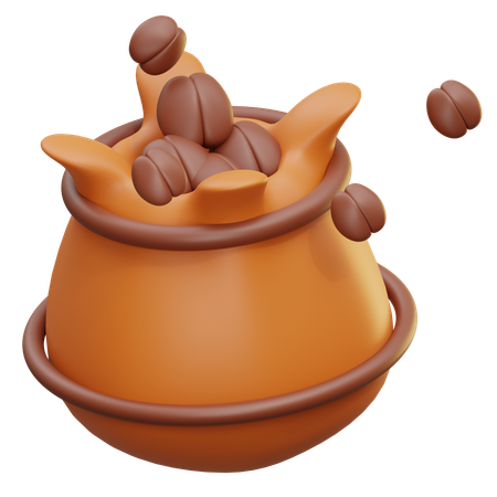 コーヒー豆袋  3D Icon