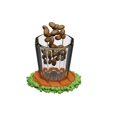 Coffee Beans Glass  3D Icon