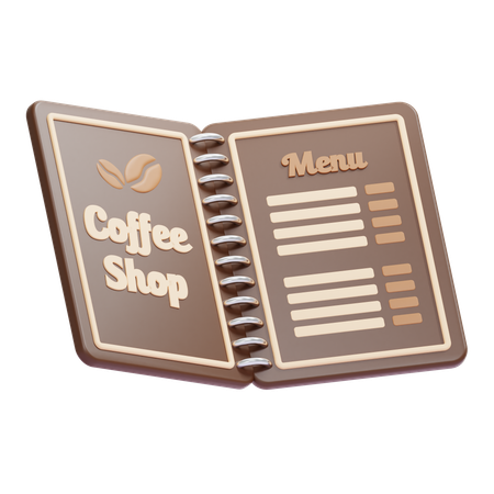Coffee book menu  3D Icon