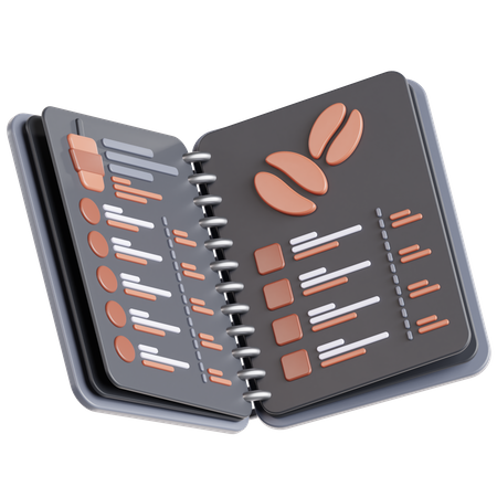 Coffee book menu  3D Icon