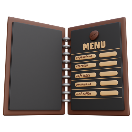 Coffee Book Menu  3D Icon