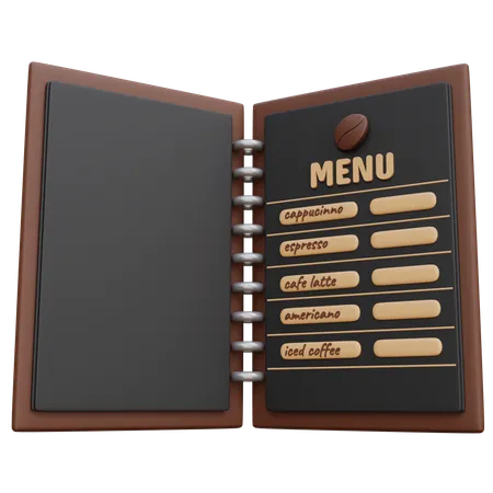 Coffee Book Menu  3D Icon