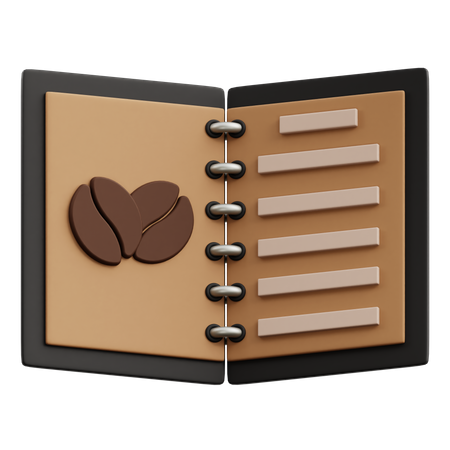 Coffee Book Menu 3D Icon