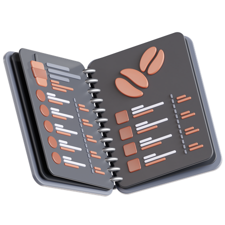 Coffee book menu 3D Icon