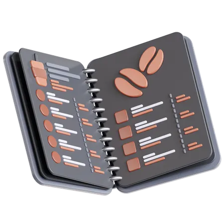 Coffee book menu 3D Icon