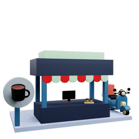 Coffee booth  3D Icon