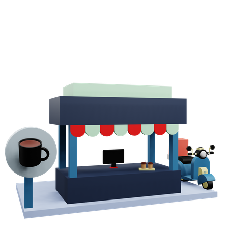 Coffee booth  3D Icon