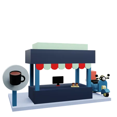 Coffee booth  3D Icon