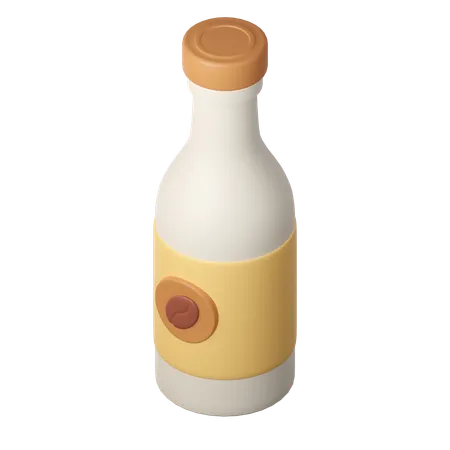 3 D A Bottle Of Coffee Milk Latte Cartoon Style Isolated On A White Background 3 D Illustration 3D Icon
