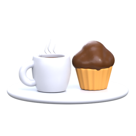 Coffee & Cake  3D Icon