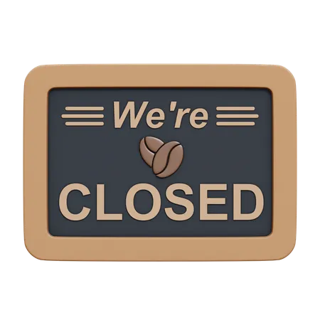 Coffee Closed Board  3D Icon