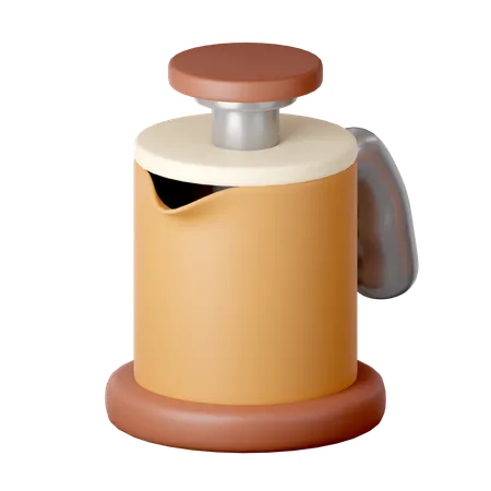 Kettle Camping Mug Coffee Maker And Isolated On White Background 3 D Render Vector Illustration 3D Icon