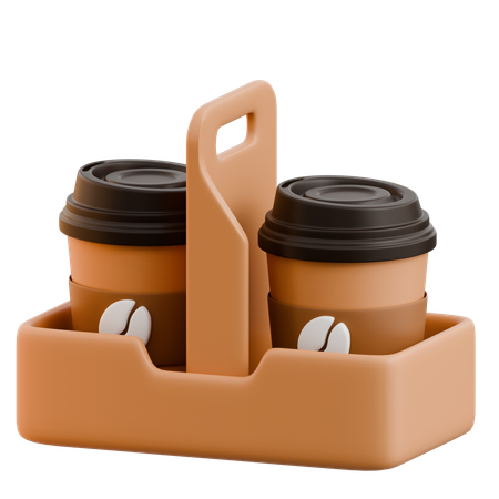 コーヒーカップキャリア  3D Icon