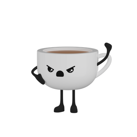 Coffee Cup Character  3D Icon