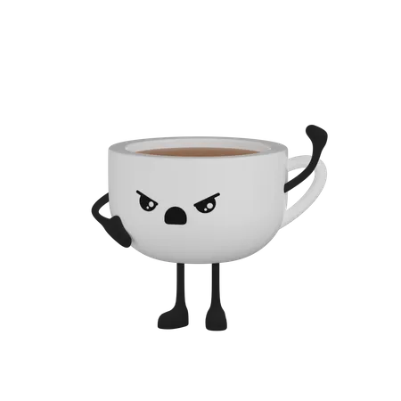 Coffee Cup Character  3D Icon