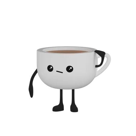 Coffee Cup Character  3D Icon