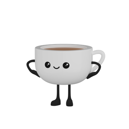 Coffee Cup Character  3D Icon