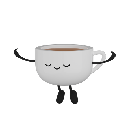 Coffee Cup Character  3D Icon