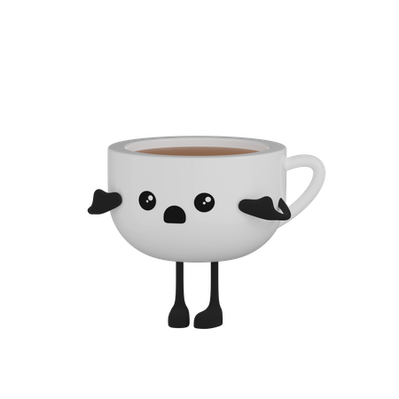 Coffee Cup Character  3D Icon