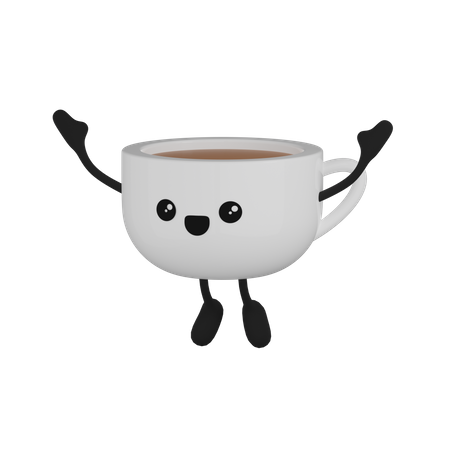 Coffee Cup Character  3D Icon