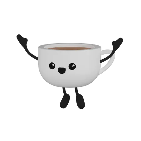 Coffee Cup Character  3D Icon