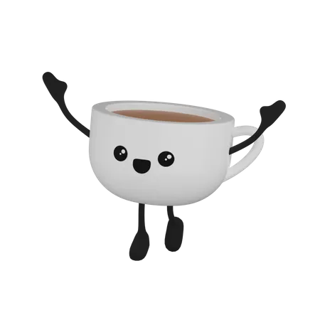 Coffee Cup Character  3D Icon