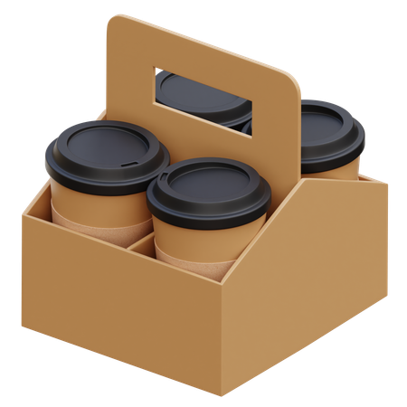 Coffee Cup Tray  3D Icon
