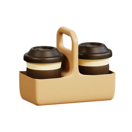 Coffee Cup Tray  3D Icon