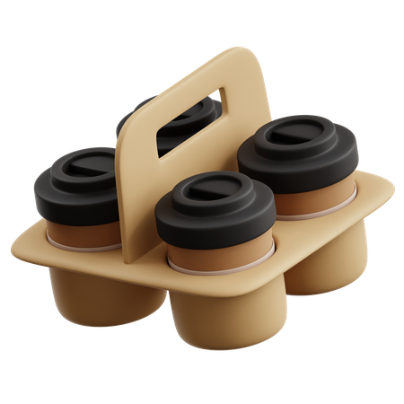 Coffee Cup Tray  3D Icon