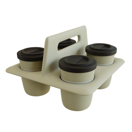 Coffee Cup Tray  3D Icon